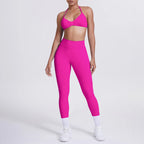 Women 2pcs Patchwork Sport Yoga Suit Training Sleeveless Sport Gym Tops Tummy Control Slimming Booty Leggings Yoga Suit Sports - Matrix-studios.com