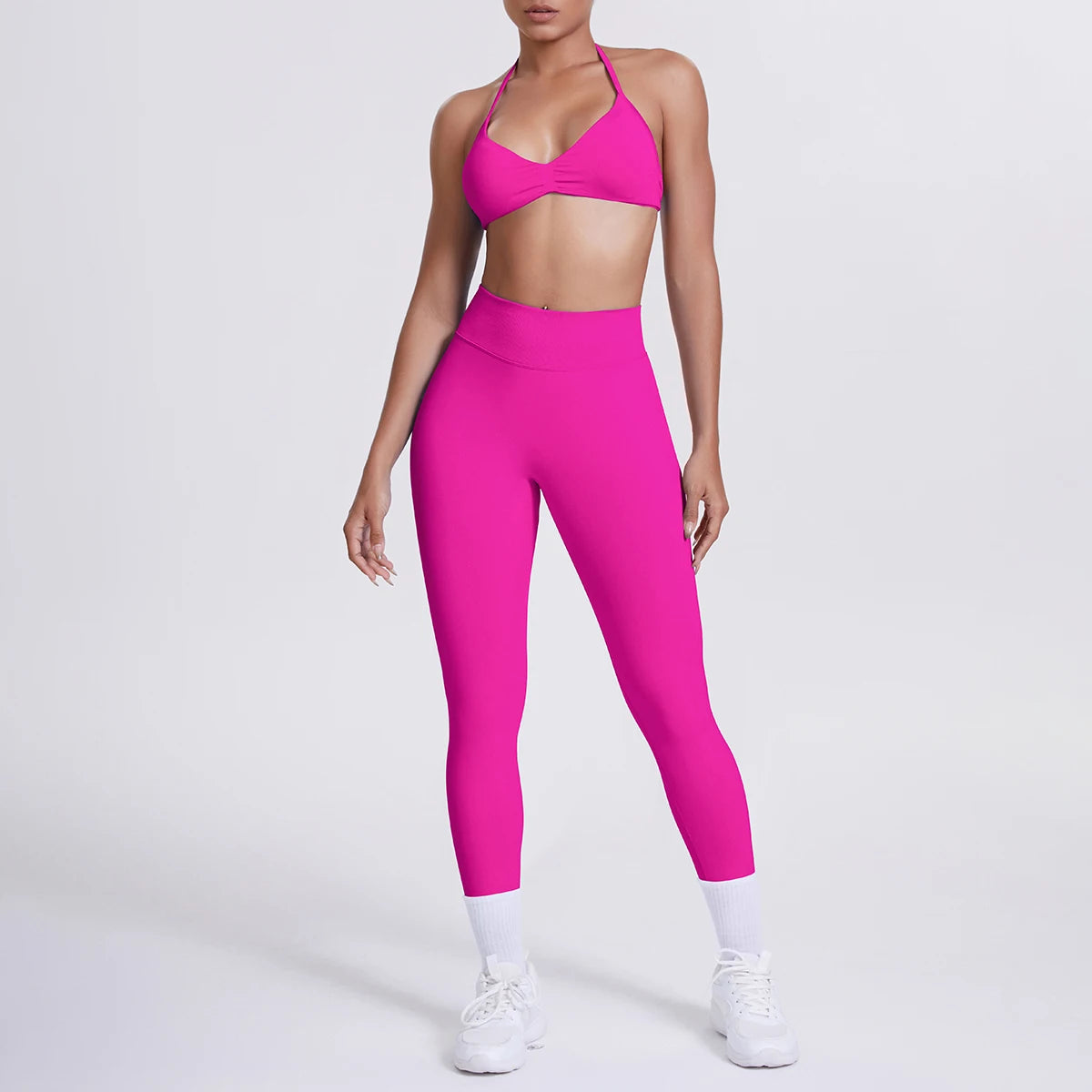 Women 2pcs Patchwork Sport Yoga Suit Training Sleeveless Sport Gym Tops Tummy Control Slimming Booty Leggings Yoga Suit Sports - Matrix-studios.com