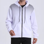 Men's Zip Up Hoodie Pocket Polka Pot Print Hooded Sweatshirt Sport Outdoor Casual Slim Fit Men Spring AutumnZipper Hoodie - Matrix Studios