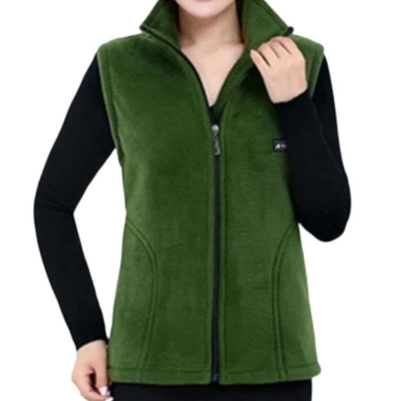 Polar Fleece Coat For Women's Vest Autumn Sleeveless Vests For Women Jacket Fashion Zipper Casual Waistcoat Female - Matrix Studios