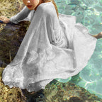 Women Transparent Kimono Golden Beach Cover Up Long Dress Swimwear Bathing Suit Beachwear Cardigan Summer Robe De Plage - Matrix Studios