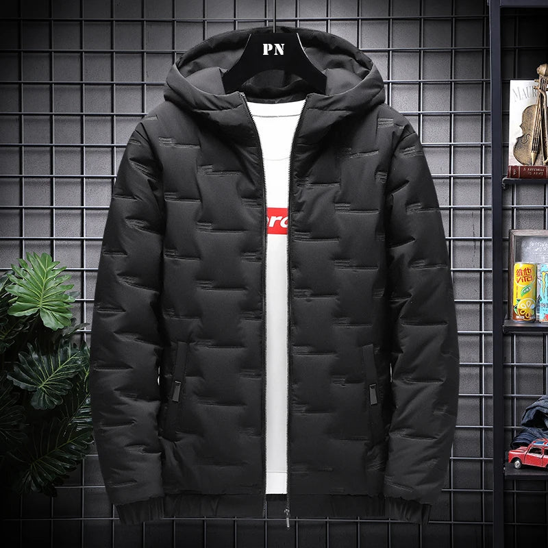Fashion Winter Men's Padded Hooded Parkas Warm Clothes Trendy Down Cotton Puffer Jacket Loose Coats Thickened Warm Bread Jackets - Matrix Studios