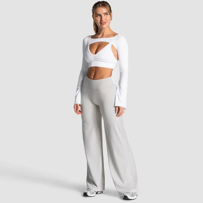 Charming Pro Scrunch Straight Leg Pants Butt Lifting Sculpting Wide Leg Leggings Gym Yoga Jogging Push Up Women Baggy Sweatpants - Matrix-studios.com