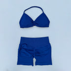 2 Piece Sports Gym Set Strappy Bra Yoga Underwear Short Sport Leggings Bicycle Running Sportswear Woman Seamless Yoga Set - Matrix-studios.com