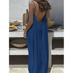 New Arrival Women's Strapless Backless Long Loose Home Dress Comfortable Sleepwear Casual Maxi Dress - Matrix-studios.com