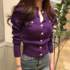 2026 Autumn Long Sleeve Fashion Women Cardigans Sweater Knitted Coat Short Casual Single Breasted Korean Slim Chic Ladies Tops - Matrix-studios.com