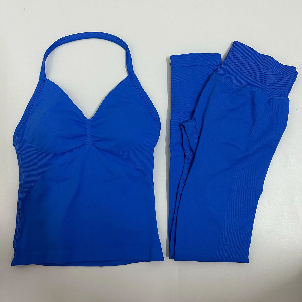 2 Pieces Set Yoga Leggings Set Women Backless Tank Tops High Waist Scrunch Gym Suit Fitness Clothes Outfit Yoga Set - Matrix-studios.com