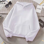 2025 White Hoodies Men Women Autumn Long Sleeve Pullover Tops Casual Pocket Hoodies Unisex Outer Loose Sport Wear - Matrix Studios