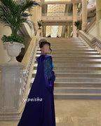 Customized Jiayigong     s Beading Draped Beach Sheath Square Neck Bespoke Occasion Gown Long es - Matrix Studios