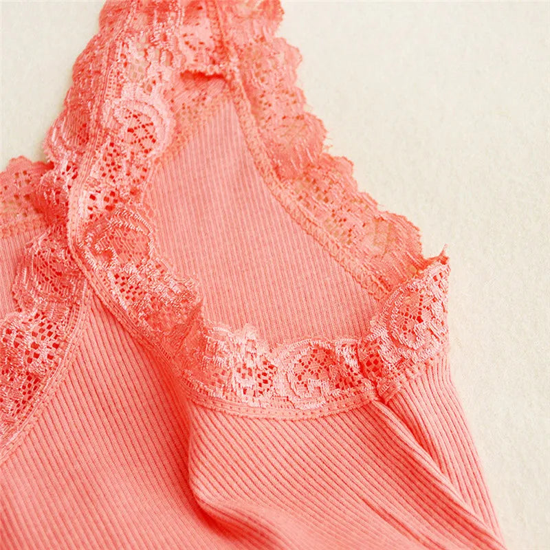 Black Tops Summer Sleeveless Women Tank Top With Lace Top Red Inside Wear Lace Camisoles Loose Underwear Womens Clothing Vest - Matrix-studios.com