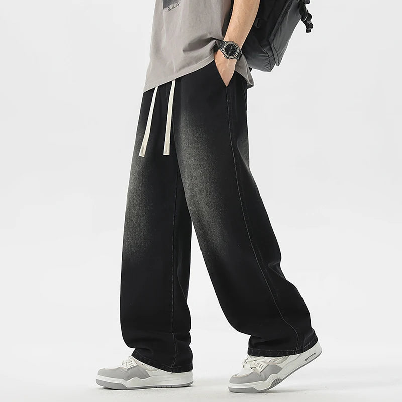 Men's Jeans American Loose Wide-leg Loose Straight Casual Trousers Street Hip-hop Baggy Jeans Black Grey  Blue Streetwear Men - Matrix Studios