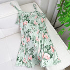 Summer Cute Teddy Bear Hearts Butterfly Floral Printed Nightgowns Women Cozy Sleeveless Ruffled Sleepwear Female Thin Nightdress - Matrix-studios.com