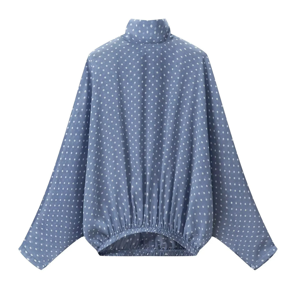 KONDALA Vintage Polka Dot Women Sets Chiffon Bow Tie Loose Blouses Loose Long Skirts Fashion 2026 Spring Summer Holiday Suits - Matrix-studios.com