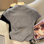 Basic Turtleneck Solid Thin Summer 2026 Pullover Women Female Knitted Sweater Slim Short Sleeve Bodycon Sweater - Matrix Studios