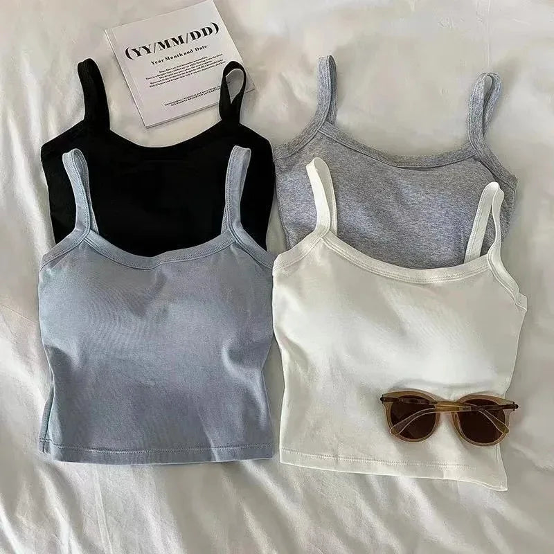 Crop Top Women Sexy Sleeveless Tops Fashion Female Underwear Lady's Camisole Girl Basic T-shirt Vest Lingerie Bras Tube Tops Hot - Matrix-studios.com