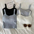 Crop Top Women Sexy Sleeveless Tops Fashion Female Underwear Lady's Camisole Girl Basic T-shirt Vest Lingerie Bras Tube Tops Hot - Matrix-studios.com