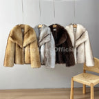 Neo Mint 2025 Winter Exclusive Striped Faux Fur Jacket Women Overcoat Brand Blogger Fashion Fluffy Fox Fur Collar Coat Outerwear - Matrix Studios