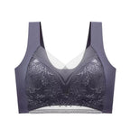 1pcs Women Lace Plus Size Bra Basic Anti Sagging Thin Vest With Padded Female Brassier Lady Ice Silk Seamless Comfort Breath Bra - Matrix Studios