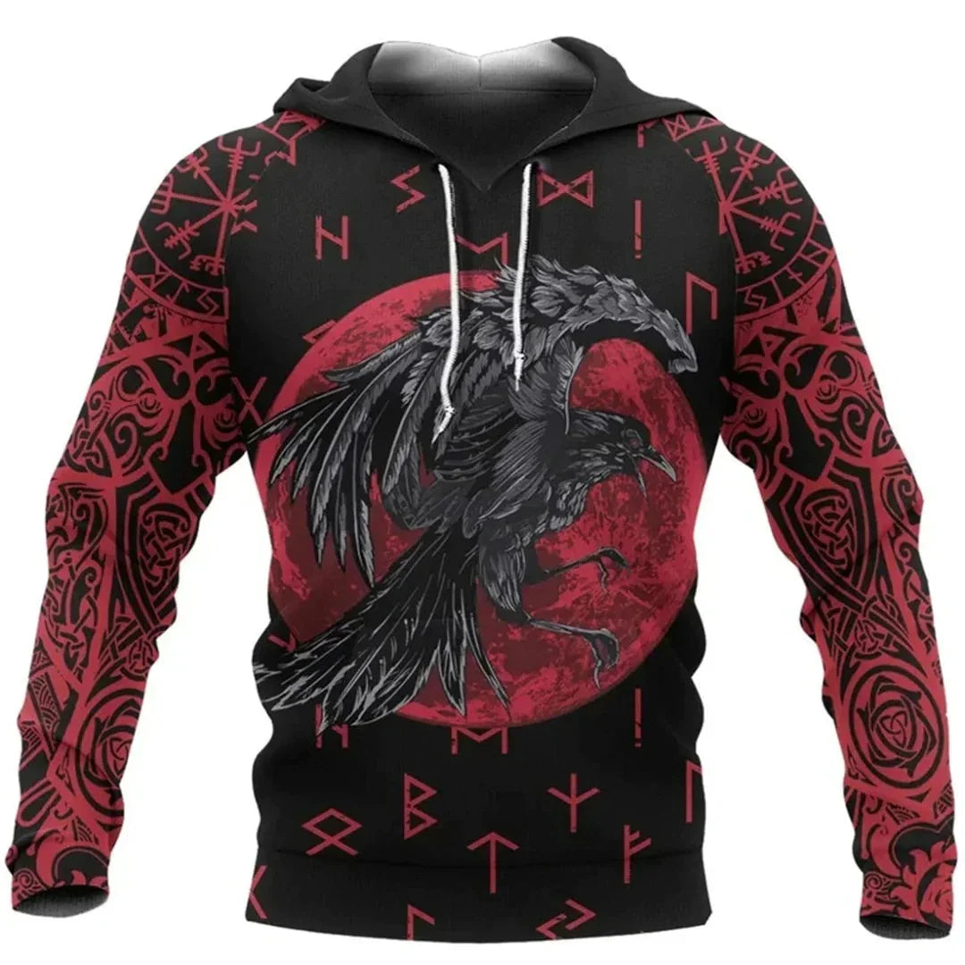 2024 New Hoodie 3d Viking Harajuku Print Pullover Men's Hooded Sweatshirt Oversized Vintage Male Clothing Fall Long Sleeve - Matrix Studios
