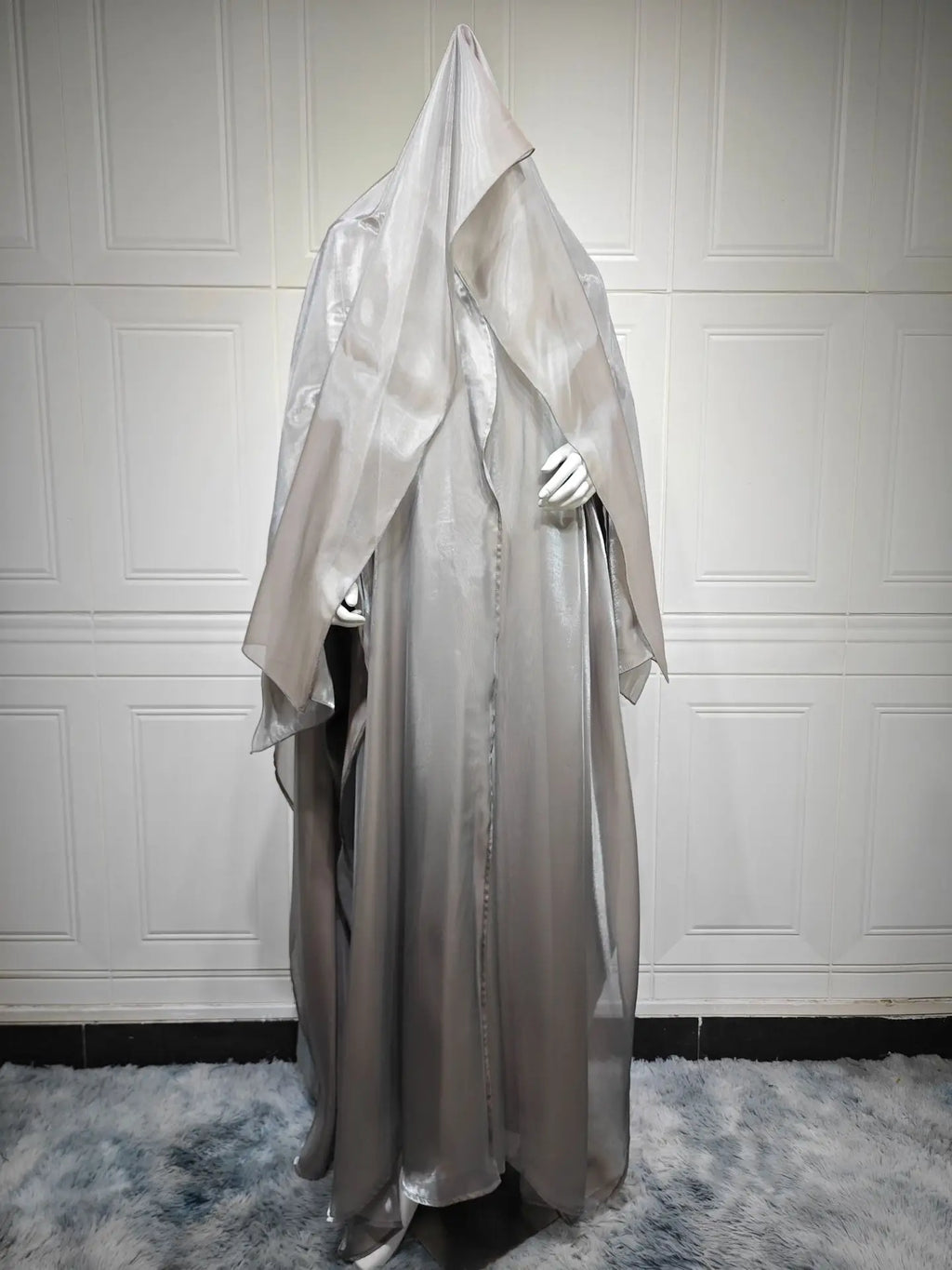 Elegant Arabic Satin Abaya Dress with Hijab Eid Muslim Women Modest Cardigan Islamic Vacation Outfit New in Turkey Kaftan Robe - Matrix-studios.com