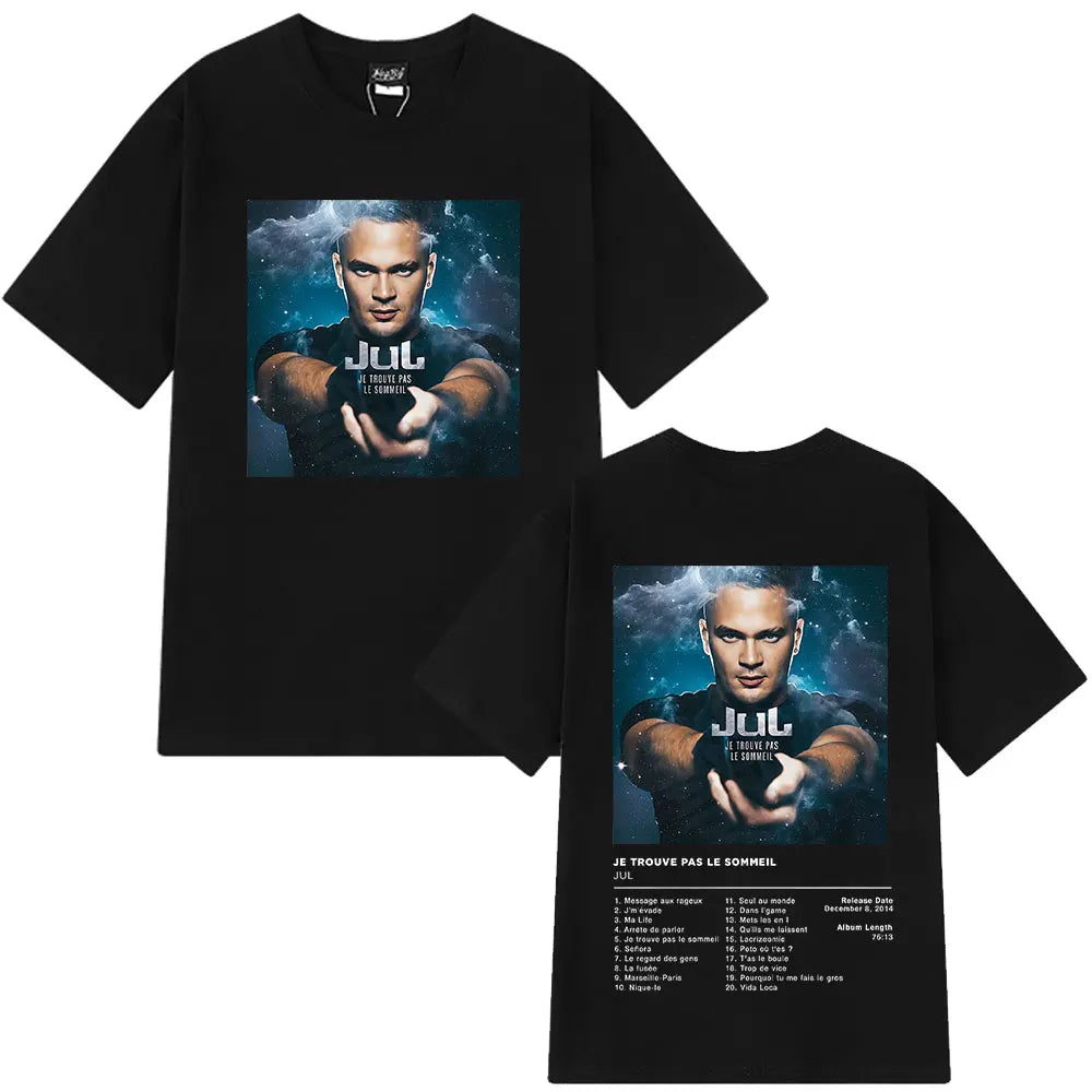 Rapper Jul Graphic Vintage T-shirt Man Woman Fashion Hip-hop T Shirt Summer Short-sleeved  Cotton Oversized Aesthetic T-shirts