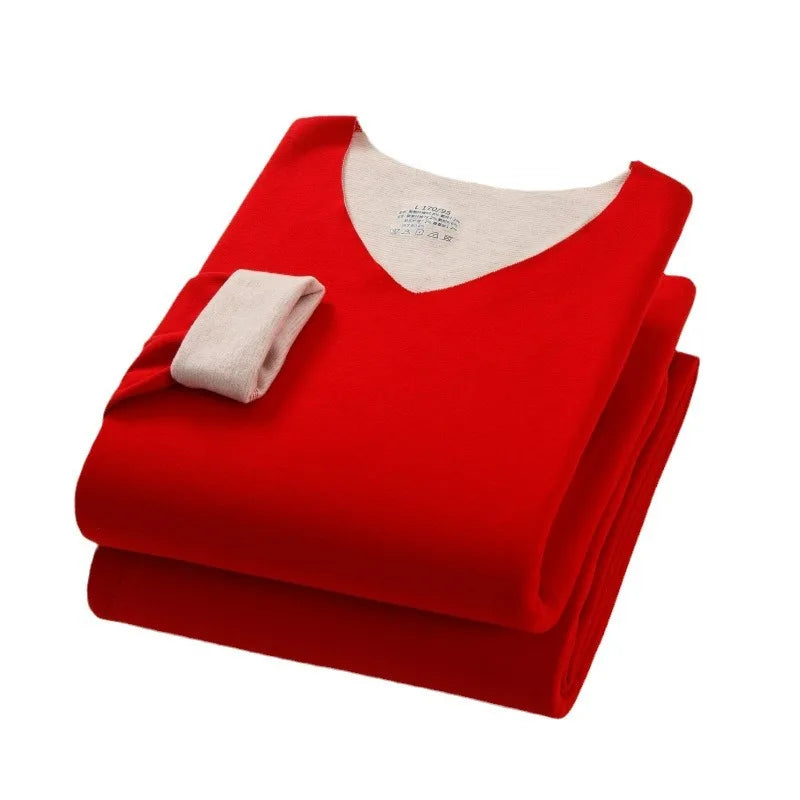 The New Cashmere Silk Thermal Underwear Set of Women's Non-marking Home Wear Wear Grinding Hair Fever Autumn Clothes and Pants - Matrix-studios.com