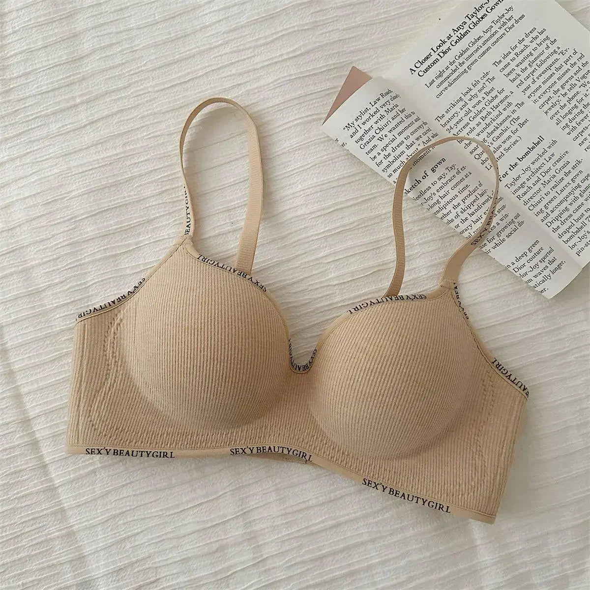 Wireless Push Up Bra for Small Chest - Seamless Anti-Sagging Invisible Bralette, Enhance Lift Comfort No Trace (Letter Design) - Matrix Studios