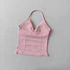 Sexy Halter Neck Beautiful Back High Waist Peach Sports Bras Shorts Suit Pilates Gathering Yoga Vest Training Fitness Bra Sets - Matrix-studios.com