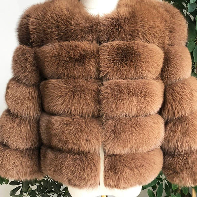 High Quality Fur Coat Women 100% Real Fox Fur Jacket Women's Fall/Winter Luxury Short Natural Fox Fur Coat Leather Jacket - Matrix Studios