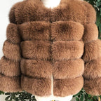 High Quality Fur Coat Women 100% Real Fox Fur Jacket Women's Fall/Winter Luxury Short Natural Fox Fur Coat Leather Jacket - Matrix Studios