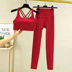 TRY TO BN Yoga Set 2 Piece Sport Bra High Waist Leggings Women's Tracksuit Fitness Tummy Control Squat Proof Workout Gym Clothes - Matrix-studios.com