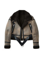 Ailegogo Autumn Winter Women Warm Loose Faux Lamb Fur Short Coat Streetwear Female Retro Zipper Spliced Coat Outwear - Matrix Studios
