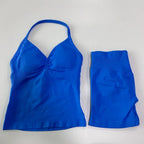 No Logo 2 Pieces Sports Set Women Backless Tank Tops High Waist Scrunch Seamless Shorts Gym Set Sportswear Workout Set Yoga - Matrix-studios.com