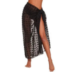 Summer Women Short Solid Sarong Swimsuit Coverups Beach Bikini Wrap Sheer Short Skirt Chiffon Skirt Scarf Swimwear Cover-ups - Matrix Studios