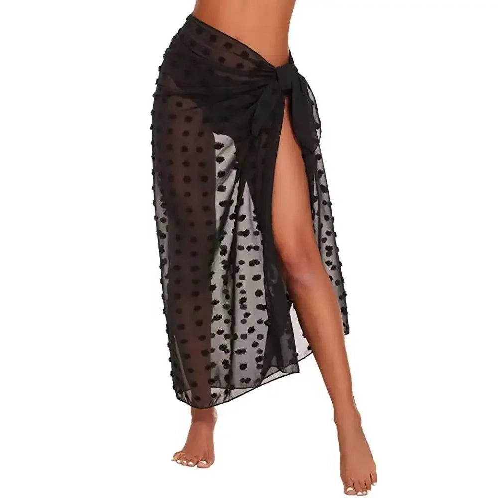 Summer Women Short Solid Sarong Swimsuit Coverups Beach Bikini Wrap Sheer Short Skirt Chiffon Skirt Scarf Swimwear Cover-ups - Matrix Studios