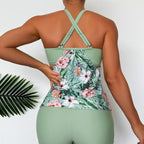 Matching Swimsuits 2024 Two Piece Women Tankini Bathing Suit Beachwear Square-Neck Bathing Suits Female New In Matching Sets - Matrix-studios.com