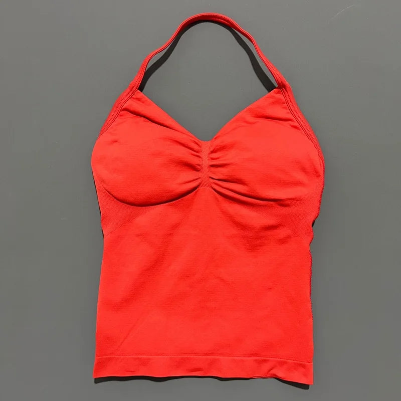 Women Solid Color Yoga Sports Tank Top Sleeveless Quick Dry Breathable Elastic Slim Fit Gym Workout Running Fitness Soft Skin - Matrix-studios.com