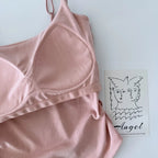 Summer Dopamine Color Sexy Camisole For Women With Pleated Waist And All-in-one Beautiful Back With Breast Pads For Women - Matrix-studios.com