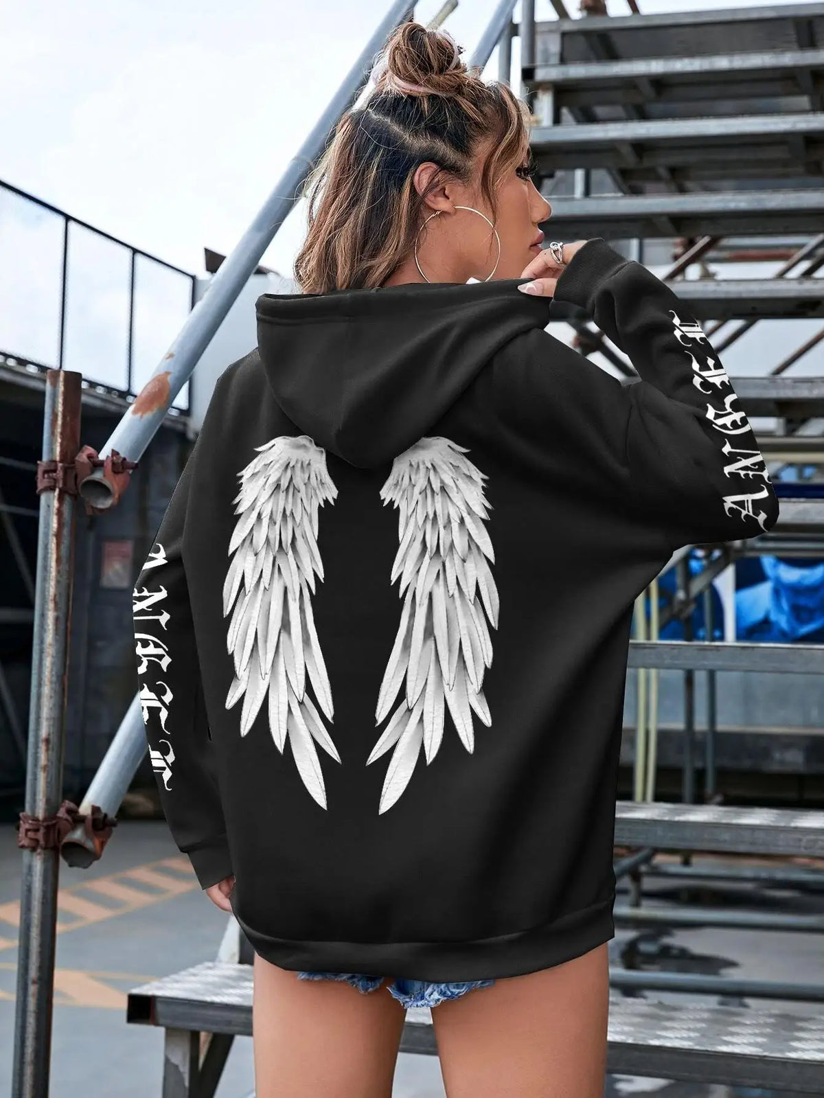 Beautiful Angel Wings Printed Hoodies Women Warm Comfortable Casual Hoodie Fashion Classic Hoody Loose Original Basic Clothes - Matrix Studios
