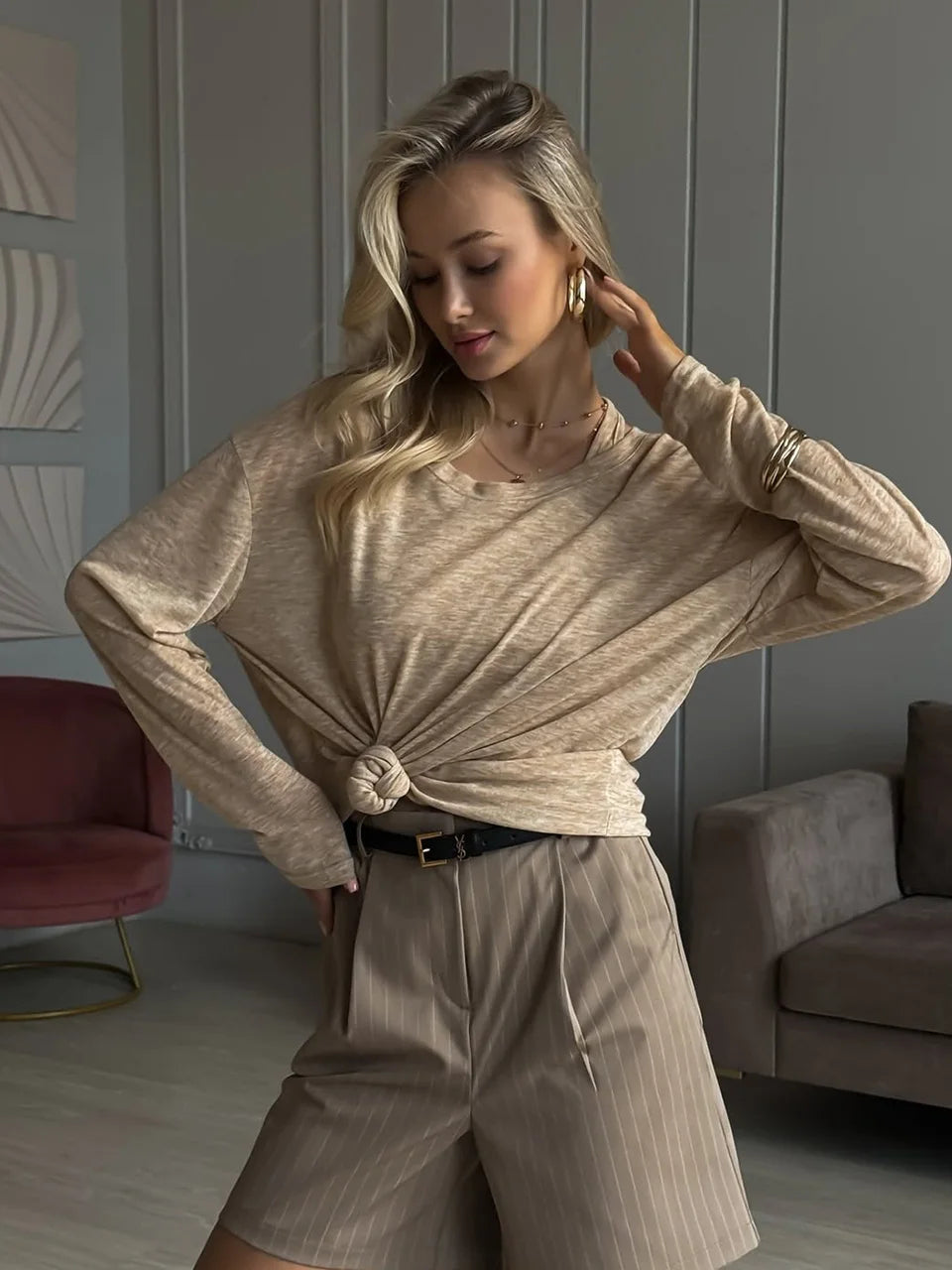 Hirsionsan 2025 Basic soft  T Shirts Women Summer autumn Long Sleeves Loose Bottom Tees Ladies Casual Knitted Soft Woman Tops - Matrix-studios.com