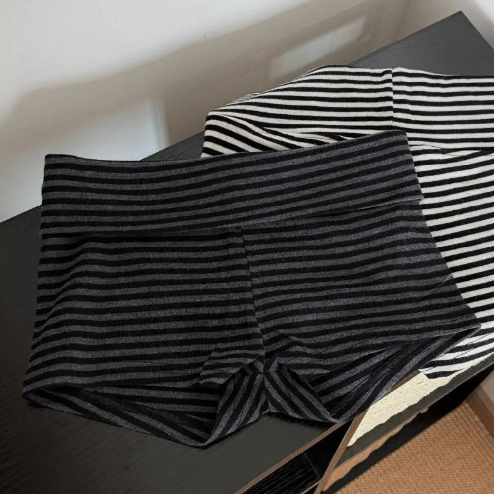 Korean Style Low Waist Striped Shorts High Elasticity Striped Pattern Short Shorts Comfortable Hot Pants Summer - Matrix Studios