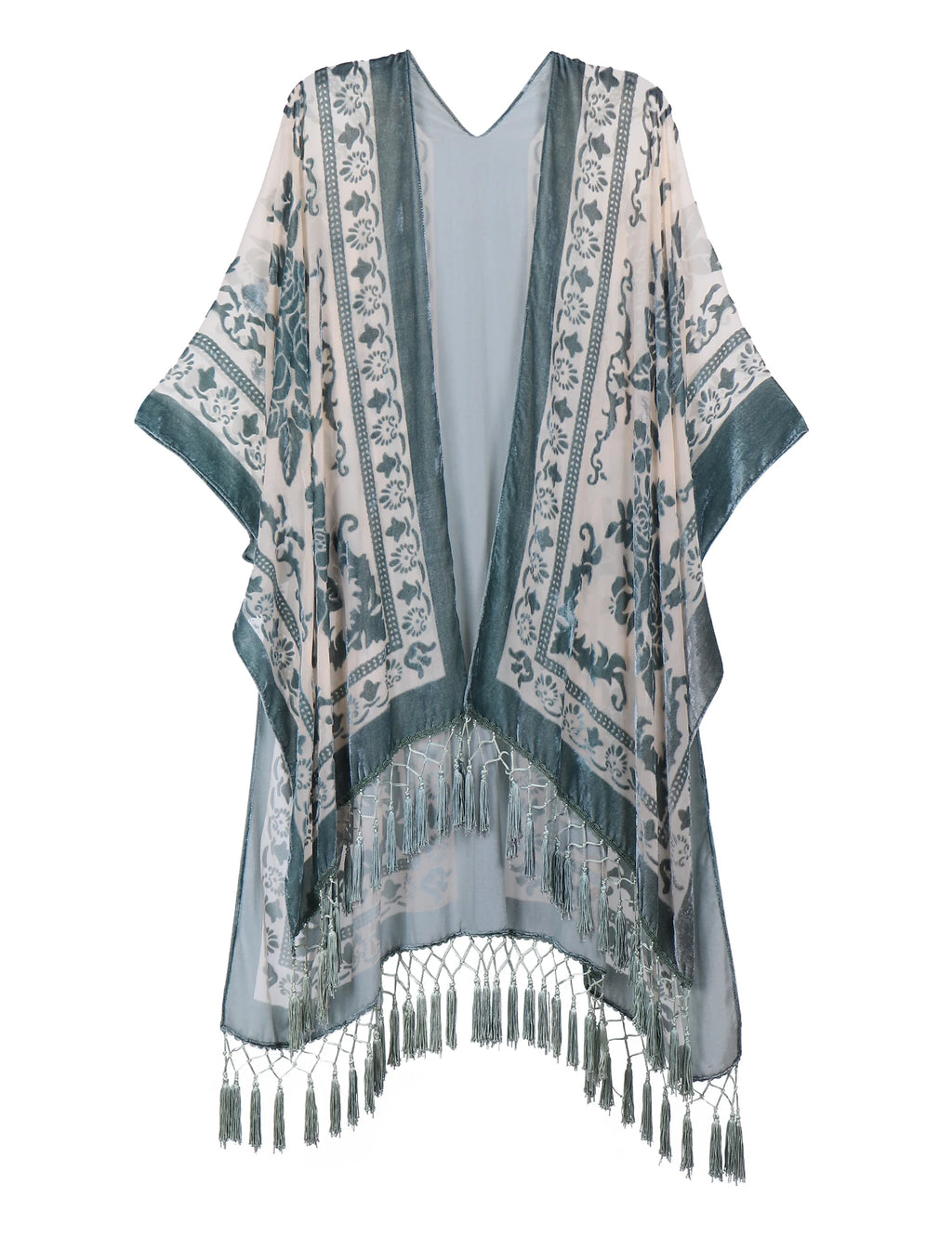 MJSERECA New Bohemian Burnt Plush Kimono for Woman Long Cardigan With tassel Beach Cover-up Casual Cardigan Shawl Chiffon Shirt - Matrix Studios