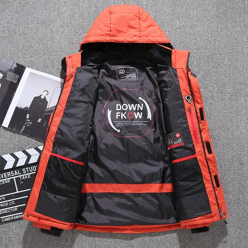 New Winter Men Hooded Casual  Puffer Jackets White Duck Down Coats High Quality Male Outdoor Windproof Warm Winter Parkas Size 5 - Matrix Studios