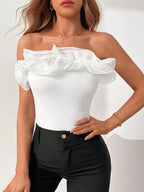 White Niche Does Not Hit a Unique Chic Short One-piece Strapless Top for Spice Girls to Wear Outside - Matrix Studios