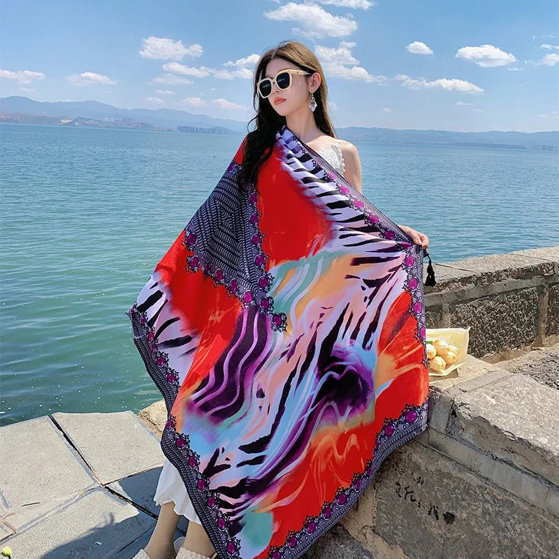 28 Styles 90x180cm Travel Beach Sunscreen Scarve Bikini Large Shawl Sarong Wrap Scarf Women Brazilian Swimsuit Bathing Cover-ups - Matrix Studios