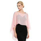 Solid Color Loose Fit Chiffon Cover Up Transparent Cloak Sheer Shawl Top Bohemian Elegant Chiffon Sunscreen Outerwear Party - Matrix Studios