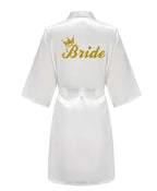 Satin Silk Robes Plus Size Wedding BathRobe Bride Bridesmaid Dress Gown Women Clothing Sleepwear Maid of Honor Rose Gold - Matrix-studios.com