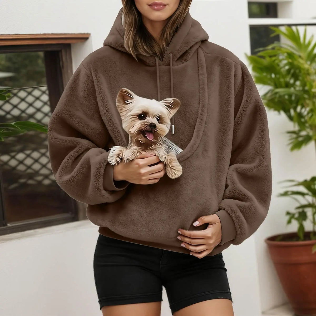 Unisex Pet Carrier Hoodie Cat Dog Bag Long Sleeve Sweatshirt Multiple Colors Plush Daily Wear Fashion Accessory - Matrix Studios