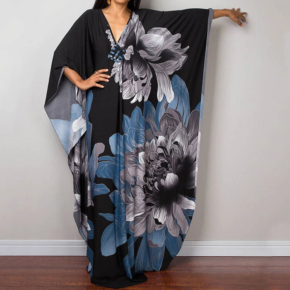 Maxi Long Dress Summer Sunscreen Smock Casual Vacation Swimsuit Cover Up Dress Loose Bathing Suit Beachwear Shirt for Women - Matrix Studios