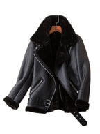 Ailegogo Winter Coats Women Thickness Faux Leather Fur Sheepskin Female Fur Leather Jacket Aviator Outwear Casaco Feminino - Matrix Studios